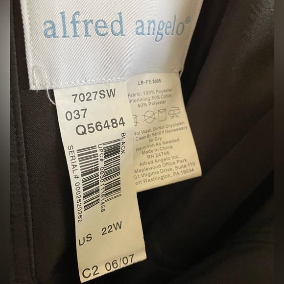 Alfred Angelo Black Strapless Beaded Satin Dress Size 22 - Picture 3 of 8